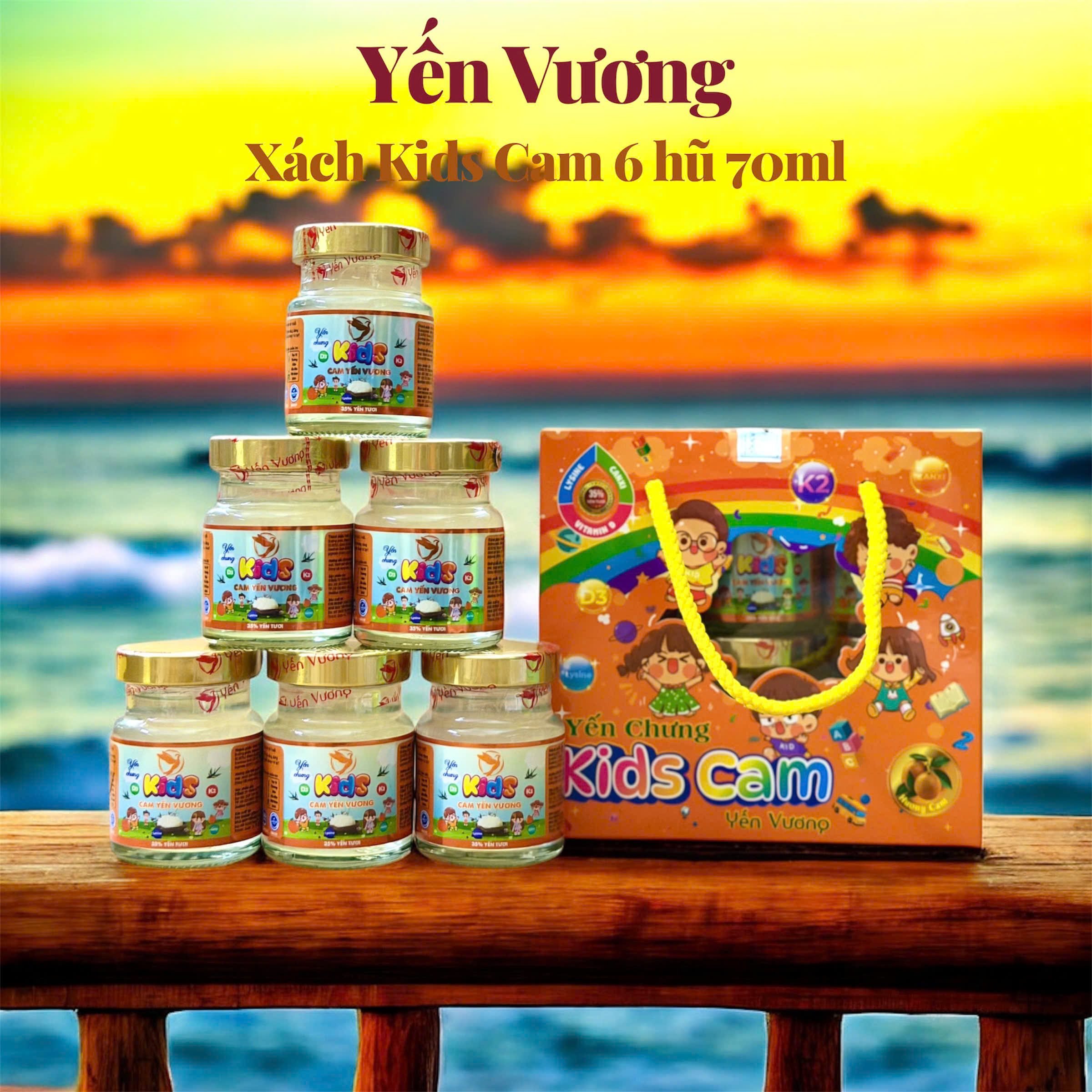 Lốc 6 hũ yến Vương 70ml Kids Cam